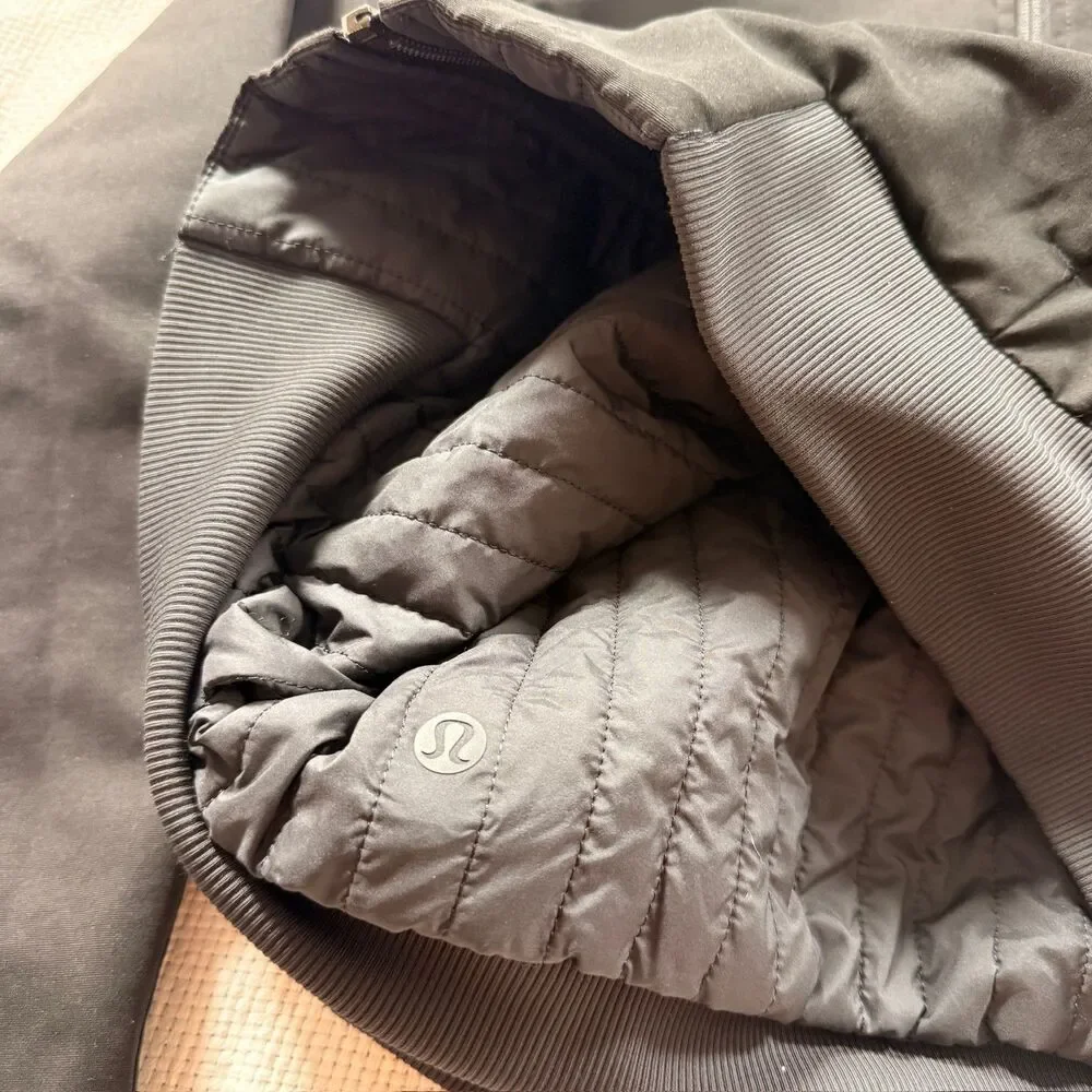 Lululemon Black Bomber Jacket 4 reversible warm fall